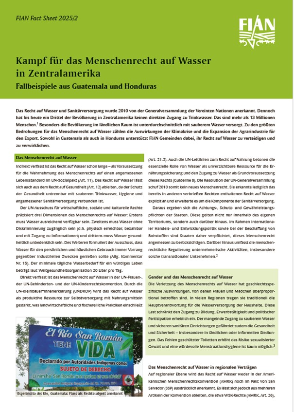 Factsheet Wasser Zentralamerika